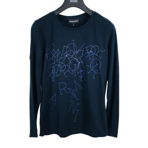 Emporio Armani/安普里奥阿玛尼 藏蓝色女士长袖T恤 AGH75 CZ N5