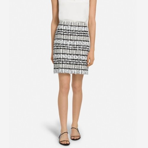 St.John/盛蔷纹理工艺格子呢针织女士半身裙K7100C1