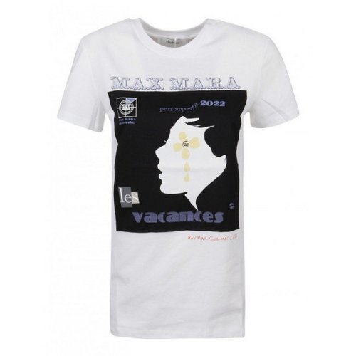  MaxMara/麦丝玛拉 女士白色棉质短袖T恤 19410922600 017 PLFSX