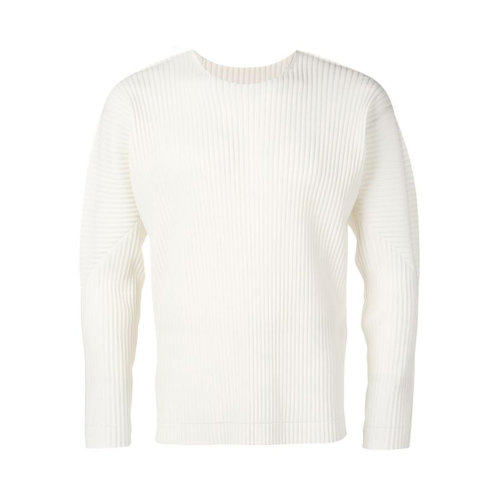 VERSACE/范思哲 男士白色聚酯纤维圆领长袖上衣T恤 A76132-A201952-A001