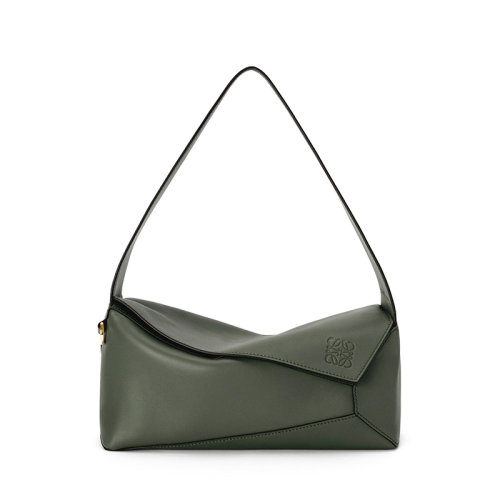 LOEWE/罗意威 22新款Puzzle Hobo系列 女士复古卡其绿色纳帕牛皮革单肩手提腋下包流浪包A510J67X01-4429