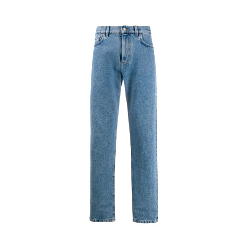 VERSACE/范思哲 男士蓝色棉质刺绣直筒牛仔裤长裤 A85188-A232904-A8002