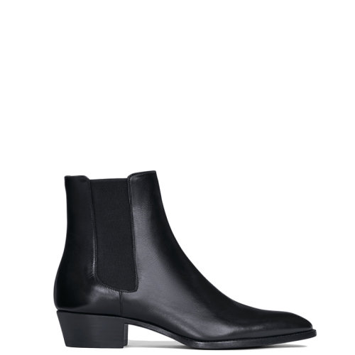 CELINE/赛琳 22年春夏新款 DRUGSTORE系列 男士黑色亮泽牛皮革切尔西短靴346593174C.38NO