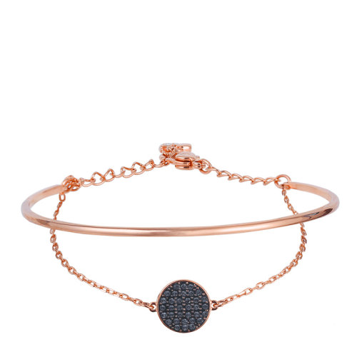 Swarovski/施华洛世奇  GINGER系列女士灰色/镀玫瑰金色仿水晶时尚圆饼形吊牌精致手链手环手镯 5389046