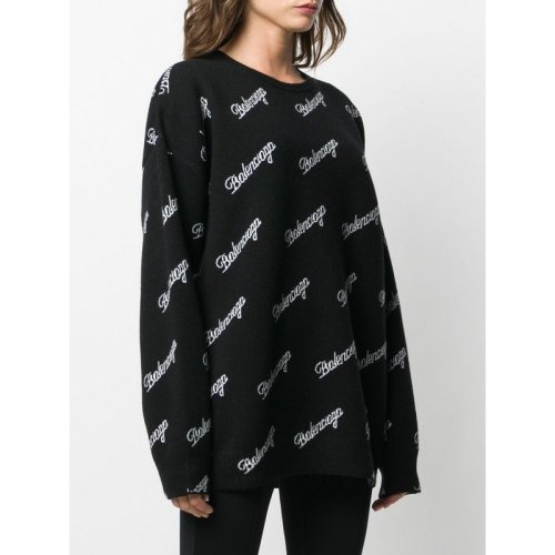  Balenciaga/巴黎世家 女士黑色时尚休闲针织衫/毛衣 646693 T4112 1070 PLFSX