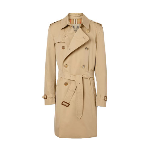 BURBERRY/博柏利 22年早春新款 男士蜜色纯棉肯辛顿版型风衣80458591