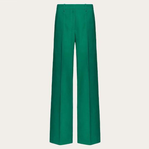  VALENTINO华伦天奴 22年秋冬 女士 休闲裤 PANTALON EN CREPE STRETCH DIAGONAL XB0RB4M7746PV