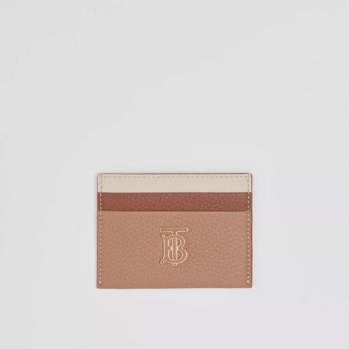  BURBERRY 22年秋冬 女士 三色粒纹皮革 TB 卡片夹 80596271
