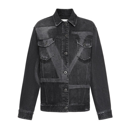 Valentino/华伦天奴 黑色 女士VLOGO廓形牛仔夹克外套 UB3DC01W4JH0NO 2020年秋冬