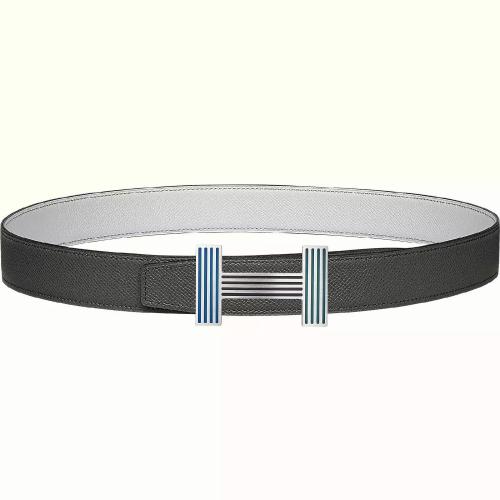  HERMES爱马仕 22年秋冬 男士 腰带 Boucle de ceinture Quizz Rainbow %26 Cuir de ceinture rev