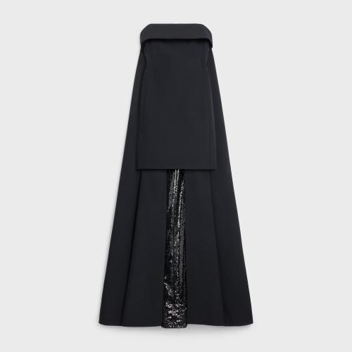  CELINE赛琳思琳 22年秋冬 女士 连衣裙 CADY桑蚕丝配披肩胸衣连衣裙 2R24E4163.38NO