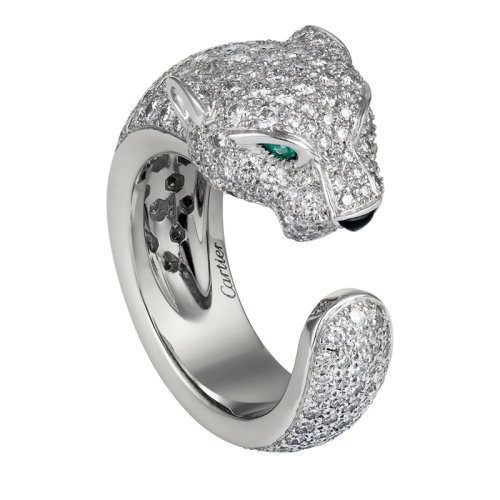 CARTIER/卡地亚 Panthère系列18K金白金钻石祖母绿玛瑙 镶嵌285颗钻石N4225200