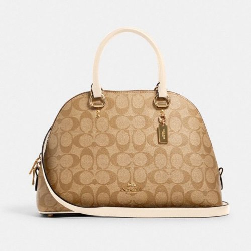 COACH 蔻驰 卡其色手提单肩斜挎贝壳包 2558 IMDQC 女款