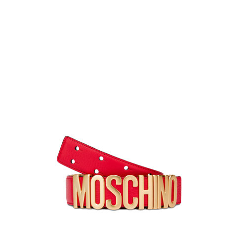 MOSCHINO/莫斯奇诺  女士皮革时尚百搭金属标志皮带腰带  A800980030112