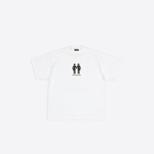  BALENCIAGA巴黎世家 22年秋冬 女士 短袖T恤 Mens Pride 22 T-shirt  Oversized in White 6945