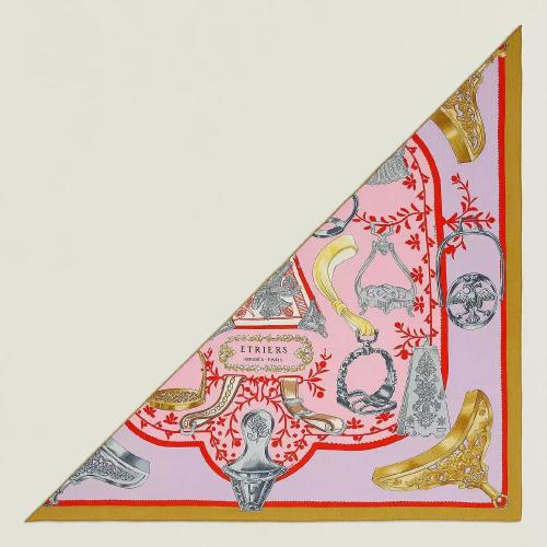 HERMES爱马仕 22年秋冬 女士 披肩 Triangle geant Etriers Remix H363502S 23