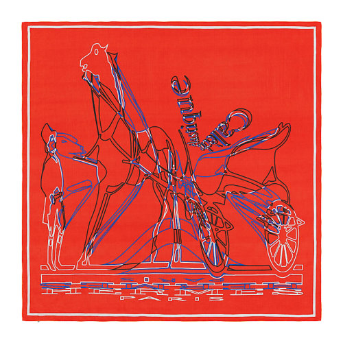 HERMES/爱马仕 女士拼色真丝平纹细布马车印花丝巾方巾头巾围巾 H303559S 多色可选