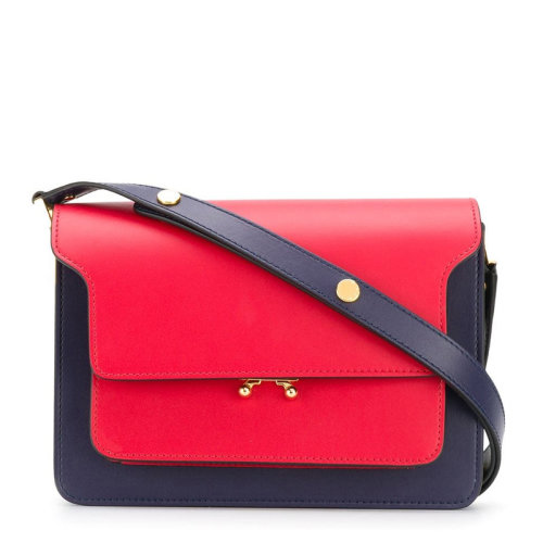 MARNI/玛尼 TRUNK系列女士拼色小牛皮时尚简约单肩包斜挎包女包 SBMPN09U18-LV589-Z237N