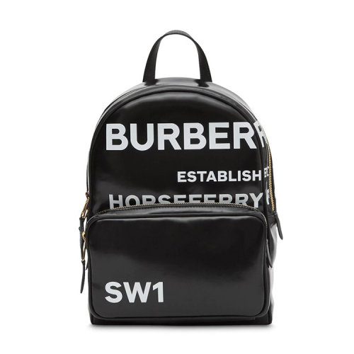 BURBERRY/博柏利 20年春夏 百搭 女性 羊皮 Horseferry 印花涂层帆布 黑色 双肩包 80230381