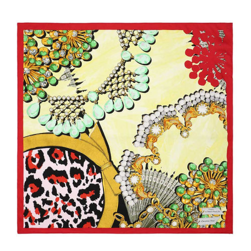 DIOR 迪奥 女士 多色印花时尚正方形丝质丝巾 女士丝巾 43PAD090-INST-325