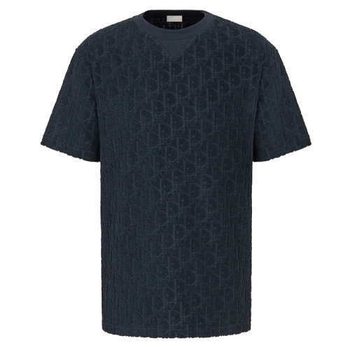 DIOR/迪奥 男士海军蓝色棉质提花T恤113J692A0614_C540