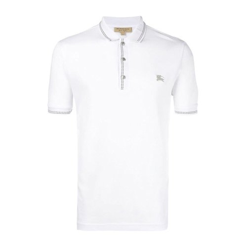 BURBERRY/博柏利男装 服饰 时尚百搭 白色 棉质经典图案刺绣半袖 男士短POLOT恤 4061792战马刺绣小标