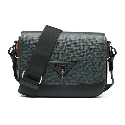 PRADA/普拉达金属三角徽标牛皮革女士单肩包斜挎包1BD2492ERX