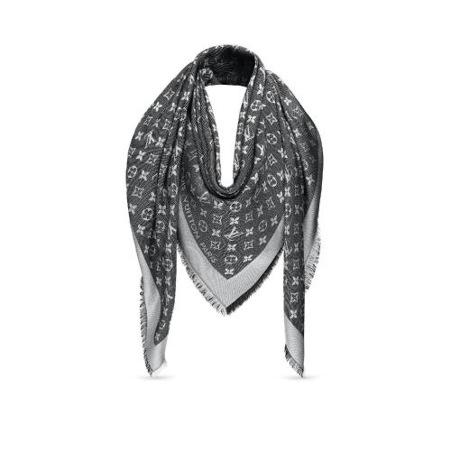  LV路易威登 22年秋冬 女士 围巾 Monogram Denim 披肩 M71378 预定商品2-8周发货