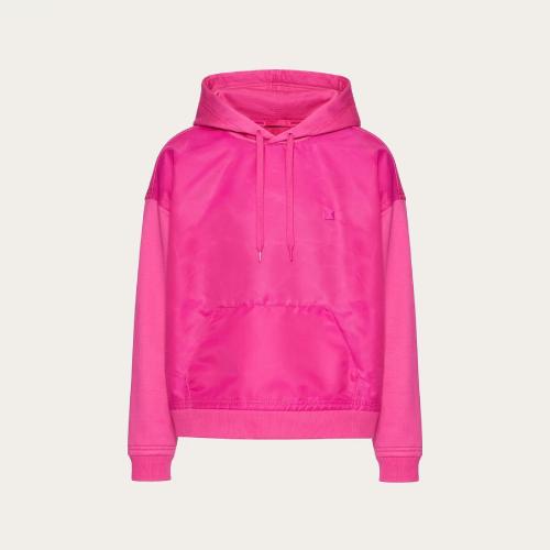  VALENTINO华伦天奴 22年秋冬 男士 卫衣 SWEAT-SHIRT EN COTON A_VEC EMPIECEMENT EN NYLON ET