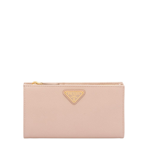 PRADA/普拉达 22春夏新款 女士皮粉色皮革三角金标大容量钱包1ML009_QHH_F0236
