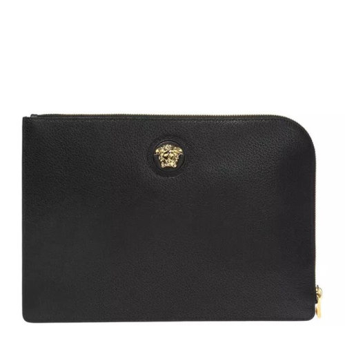 VERSACE/范思哲 男士黑色皮革金色美杜莎头像手拿包钱包男包 DL26137-DGOVV-D41OH