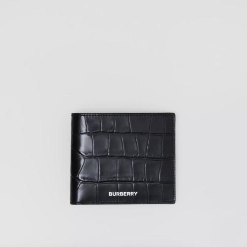  BURBERRY 22年秋冬 男士 压花皮革双折式钱夹 80593731