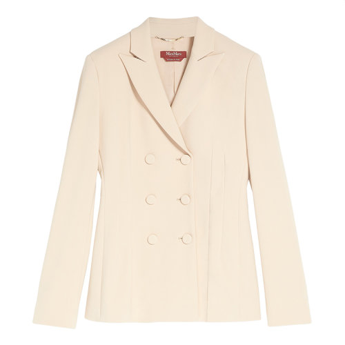 MaxMara/麦丝玛拉 22年早春新款 DANZICA系列 女士粉白色弹力粘胶混纺卡迪面料西装外套夹克6041022406001