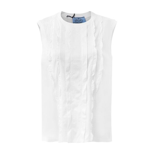 PRADA/普拉达 女士短袖T恤 纯棉圆领纯色女士背心