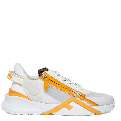 FENDI/芬迪 21年春夏新款 男士白色混纺技术面料和绒面革Fendi Flow字母低帮运动鞋7E1392AF5RF0UP4