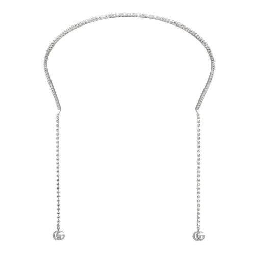 GUCCI古驰 22年秋冬 女士 双G水晶发箍 702716 J3F42 8162