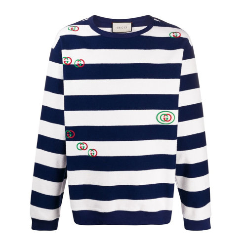 GUCCI/古驰  男装 服装 男士棉质条纹圆领休闲百搭长袖 男士卫衣