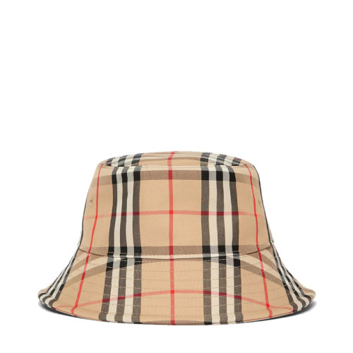BURBERRY/博柏利 中性格纹棉质经典Vintage格纹水桶帽渔夫帽休闲帽子 8026927