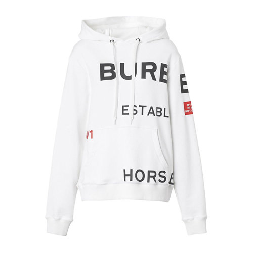 BURBERRY/博柏利 女士白色棉质卫衣 8017166WHIT (批次不同手臂印花不同) (批次不同新旧版标签除机发放)