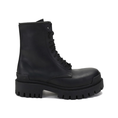 Balenciaga/巴黎世家 男士牛皮革Master大号圆头系带靴子短靴厚底鞋 664500 WA9O1