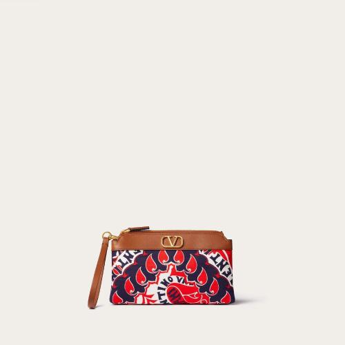  VALENTINO华伦天奴 22年秋冬 女士 钱包 POCHETTE VLOGO SIGNATURE EN TOILE A_VEC IMPRIMé A