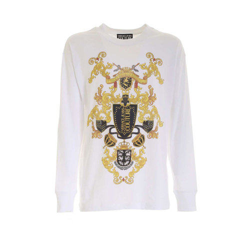 VERSACE JEANS/范思哲牛仔 男装 时尚简约 男士白色棉质长袖T恤 B3GZB7KC30327 K41