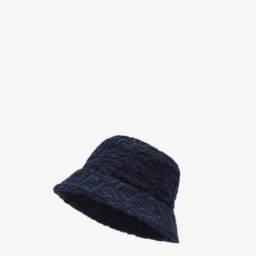  FENDI芬迪 22年秋冬 男士 帽子 蓝色毛巾布渔夫帽 FXQ801AIJMF0QA2