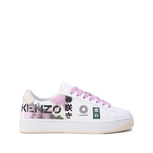 KENZO/高田贤三 【22春夏新款】女士皮革Kourt低帮系带休闲运动鞋板鞋小白鞋 2SN170 L71