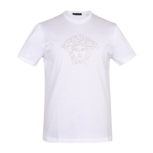 VERSACE/范思哲 白色男士棉质经典美杜莎头像装饰圆领上衣短袖T恤 A77532-A201952-A93A