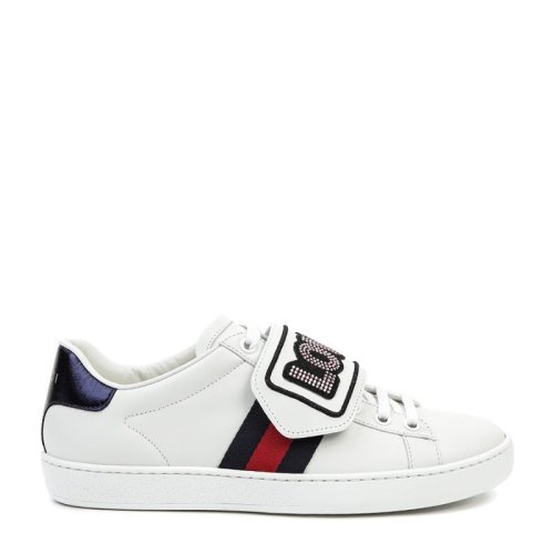 GUCCI/古驰 女士Ace系列 可拆卸LOVED贴饰 皮革 休闲运动鞋 小白鞋 505329 0FI10 9060