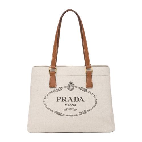 PRADA/普拉达 女士米色棕皮革提手印花logo单肩包手提包女包其它 1BG356-2DLI-F0A5T