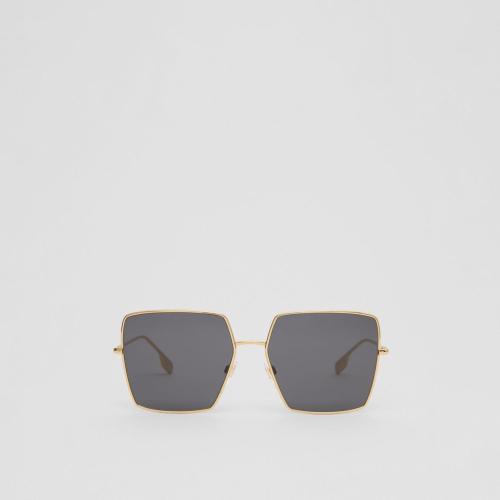  BURBERRY 22年秋冬 女士 标志性条纹装饰方框太阳眼镜 40822811