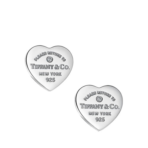 Tiffany & Co./蒂芙尼 Return to Tiffany系列 925纯银镶钻心形迷你耳钉69902758
