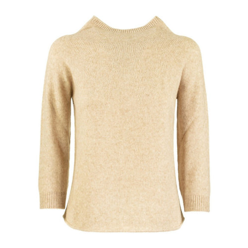 MaxMara/麦丝玛拉 女士米色圆领羊毛七分袖针织衫毛衣 13661303-600-001